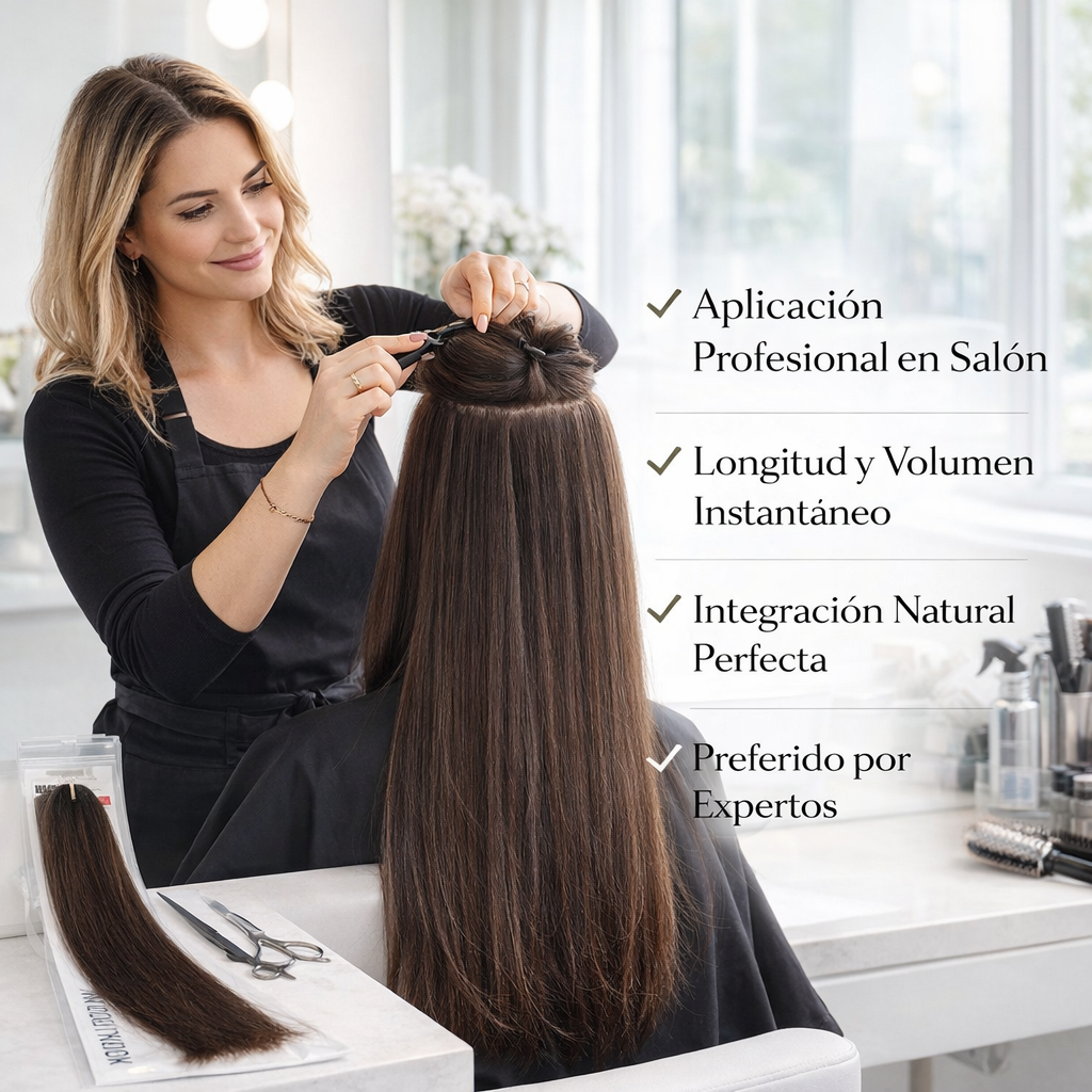 Inizia – Extensiones de Cabello Natural de India Remy Liso Punta Llena