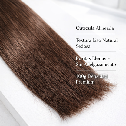 Inizia – Extensiones de Cabello Natural de India Remy Liso Punta Llena