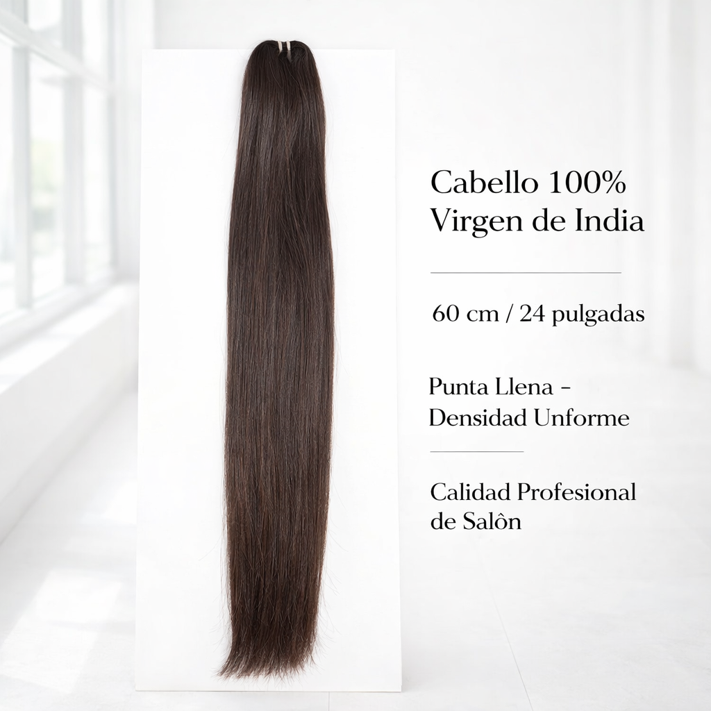 Inizia – Extensiones de Cabello Natural de India Remy Liso Punta Llena