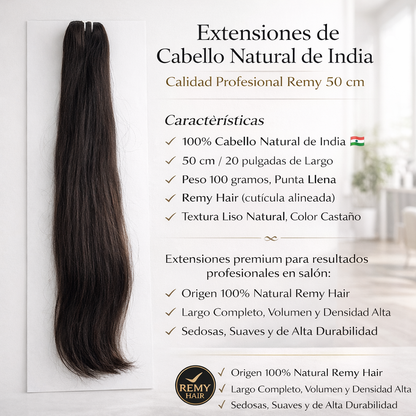 Inizia – Extensiones de Cabello Natural de India Remy Liso Punta Llena