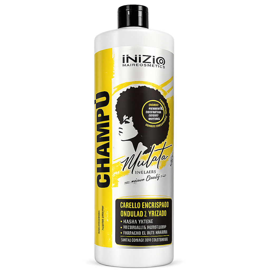 Inizia Hair Cosmetics – Champú Mulata Línea Afro Hidratante y Definidor para Rizos Naturales