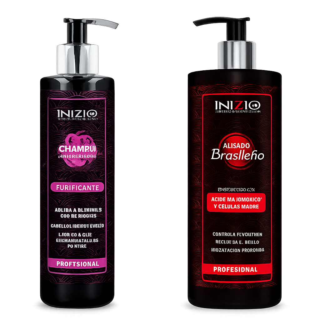 Pack Alisado Brasileño con Ácido Hialurónico y Células Madre + Champú Purificante 300 ml – Inizia Haircosmetics
