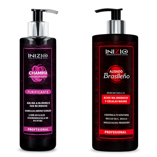 Pack Alisado Brasileño con Ácido Hialurónico y Células Madre + Champú Purificante 300 ml – Inizia Haircosmetics
