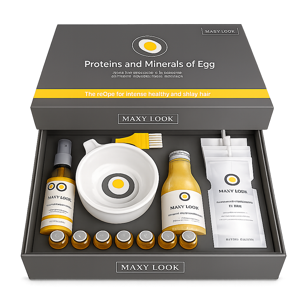Maxy Look – Kit de Tratamiento Capilar con Proteínas y Minerales de Huevo Reestructurante Profesional