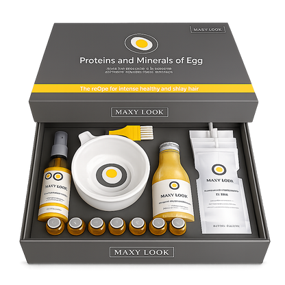 Maxy Look – Kit de Tratamiento Capilar con Proteínas y Minerales de Huevo Reestructurante Profesional