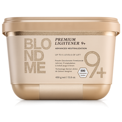 Schwarzkopf Professional – Decolorante en Polvo Premium Lift 9+ profesional, aclara hasta 9 tonos, 450 g