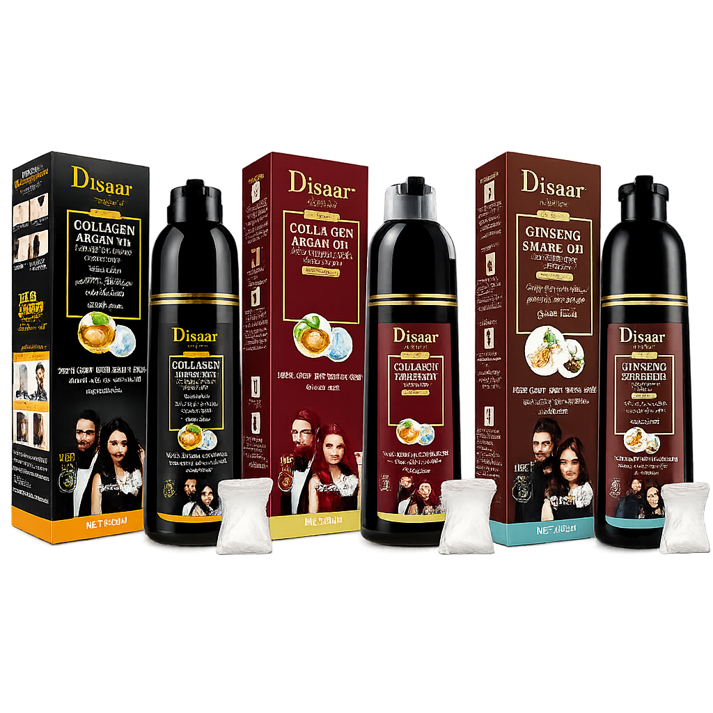 Disaar – Champú Colorante con Colágeno y Aceite de Argán para Cabello y Barba 400ml