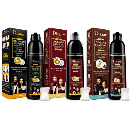 Disaar – Champú Colorante con Colágeno y Aceite de Argán para Cabello y Barba 400ml