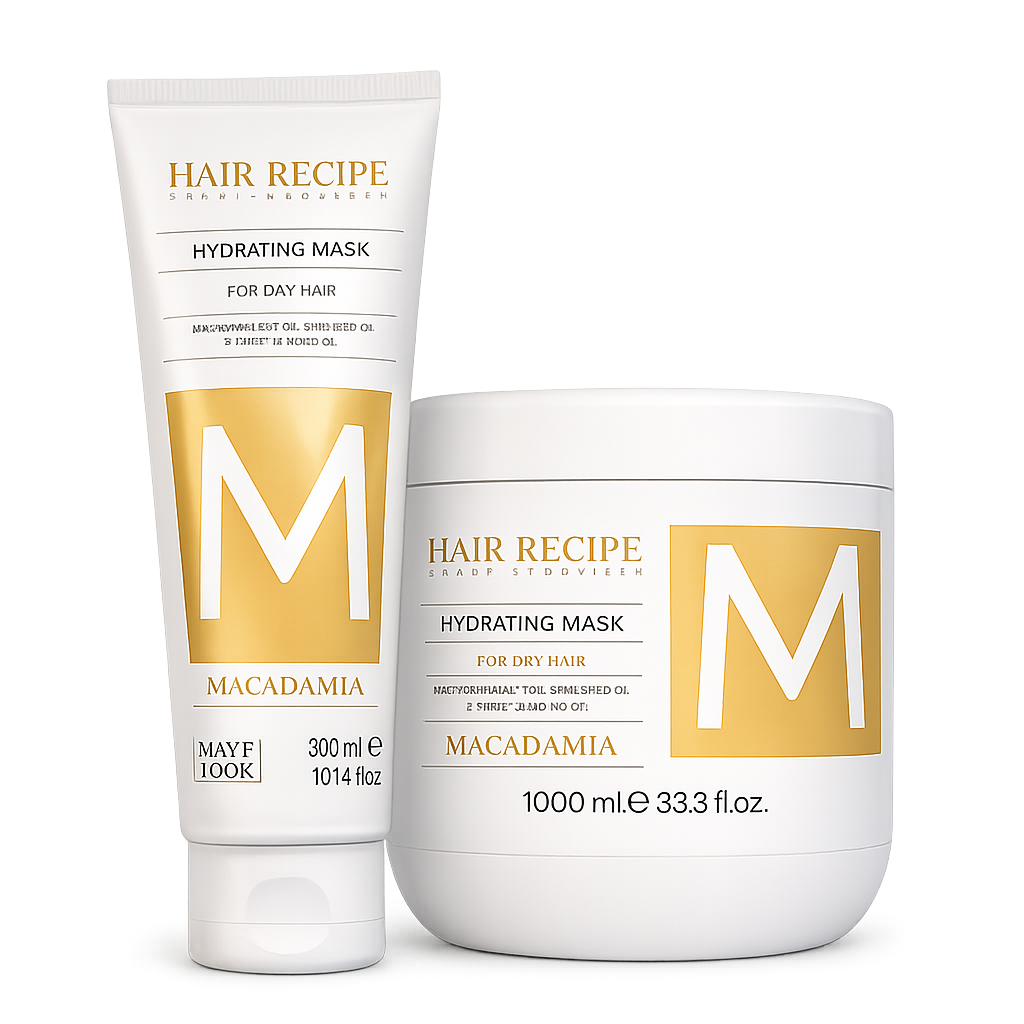 Maxy Look – Mascarilla Capilar Hidratante con Macadamia para Cabello Seco 1000 ml / 300 ml