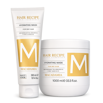 Maxy Look – Mascarilla Capilar Hidratante con Macadamia para Cabello Seco 1000 ml / 300 ml