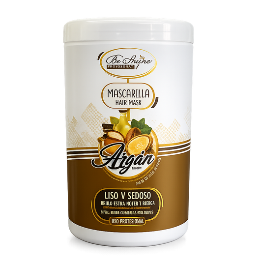 Be´Shyne® - Mascarilla de Argán Nutritiva y Reparadora para Cabello Seco o Dañado 1L
