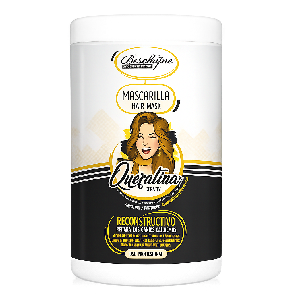 Be´Shyne® - Mascarilla Capilar Reconstructiva de Keratina para Cabello Dañado 1L