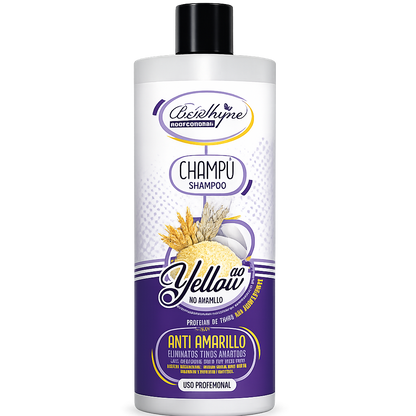 Be’Shyne – Champú Anti Yellow neutralizador para rubios y grises con proteína de trigo 1L
