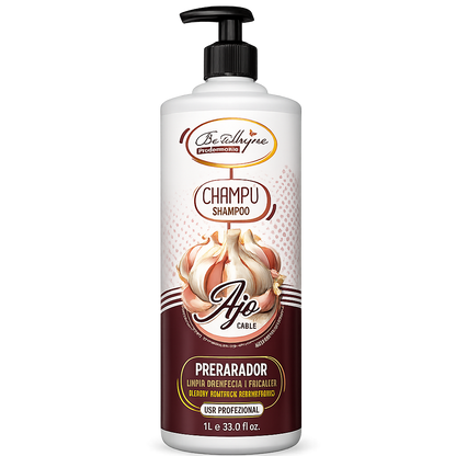 Be’Shyne® – Champú de Ajo Reparador con Queratina para Cabello Dañado 1L