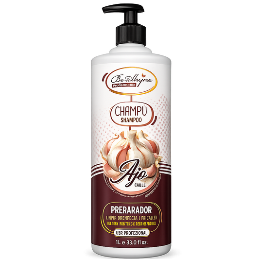Be’Shyne® – Champú de Ajo Reparador con Queratina para Cabello Dañado 1L