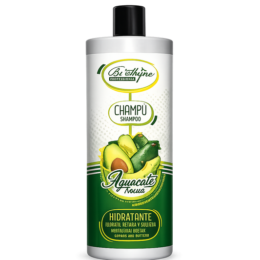 Be Shyne Professional – Champú Hidratante con Aguacate y Aceite de Argán para Cabello Seco y Frágil (1000 ml)