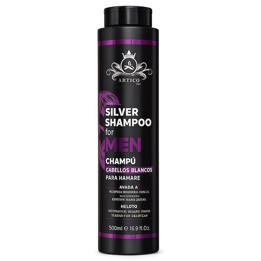 Artico MEN – Champú No Yellow neutralizante de tonos amarillos para cabello rubio, gris o blanco (500 g)