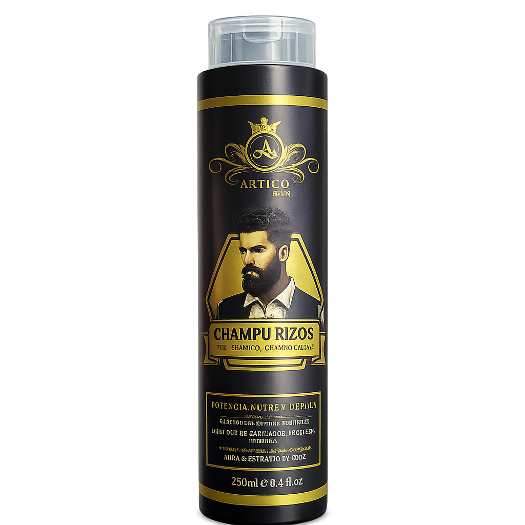 Artico MEN – Champú Rizos sin Sulfatos con Pantenol y Keratina para Barbería (500 g)