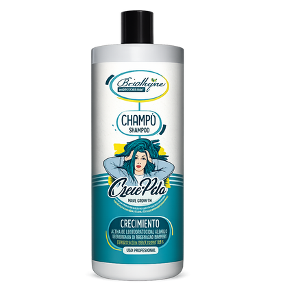 Be Shyne Professional – Champú Crece Pelo con Biotina, Pantenol y Vitaminas para fortalecer (1000ml)