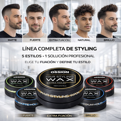 Ossion – Cera Capilar Styling Wax Fijación Media a Muy Fuerte para Peinado 150ml