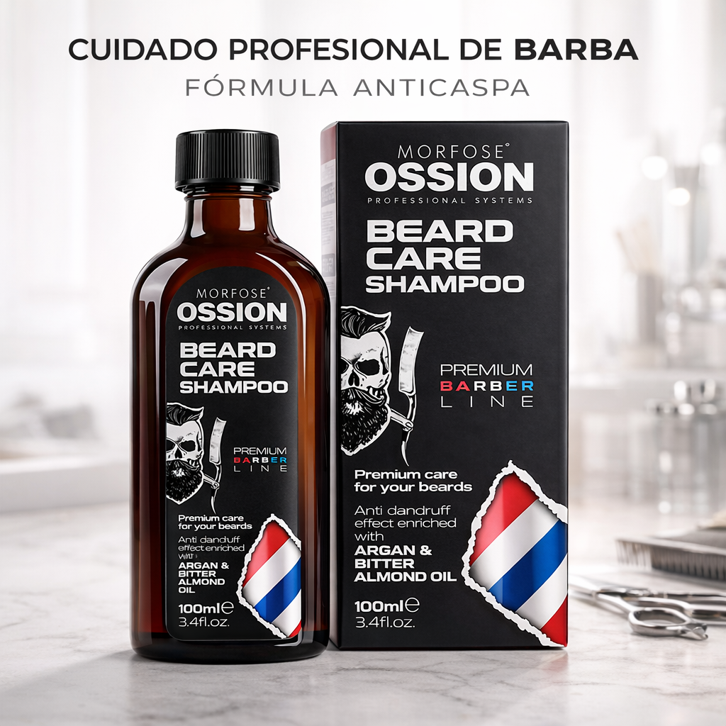 Ossion – Champú para Barba con Aceite de Argán y Almendra Amarga Hidratante Uso Diario 100ml