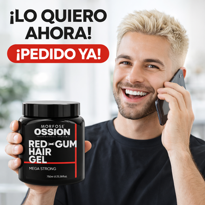 Morfose Ossion – Gel Capilar Red Gum Fijación Fuerte para Peinado Duradero 750ml / 300ml