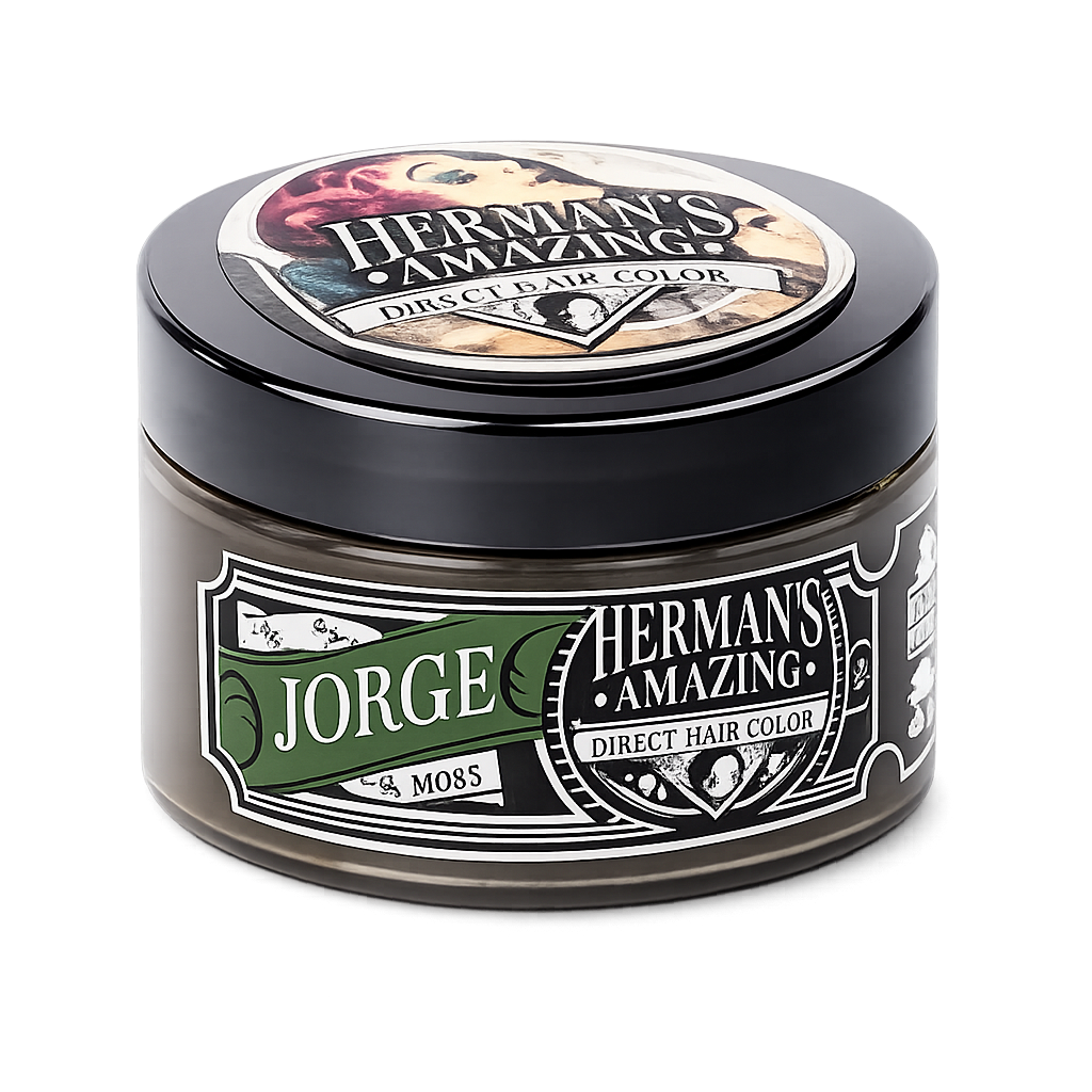 Herman’s Amazing – Mascarilla color Jorge Moss (verde musgo) hidratante, uso profesional y doméstico · 125 ml