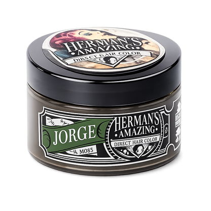 Herman’s Amazing – Mascarilla color Jorge Moss (verde musgo) hidratante, uso profesional y doméstico · 125 ml