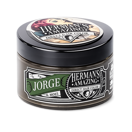 Herman’s Amazing – Mascarilla color Jorge Moss (verde musgo) hidratante, uso profesional y doméstico · 125 ml