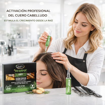 Be´Shyne – Ampollas Bombar Café, fortalece la fibra y favorece el crecimiento | 12 und.