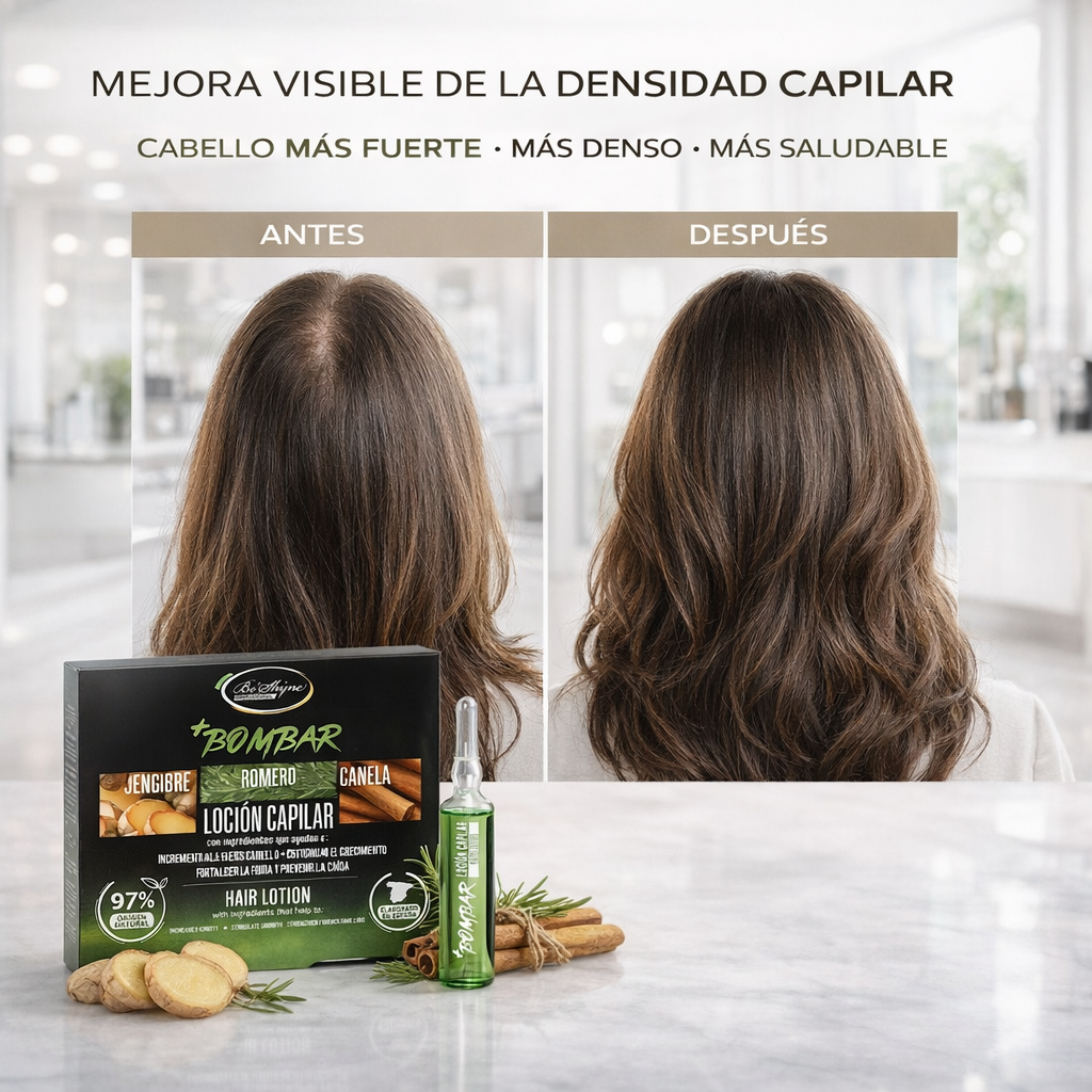 Be´Shyne – Ampollas Bombar Café, fortalece la fibra y favorece el crecimiento | 12 und.