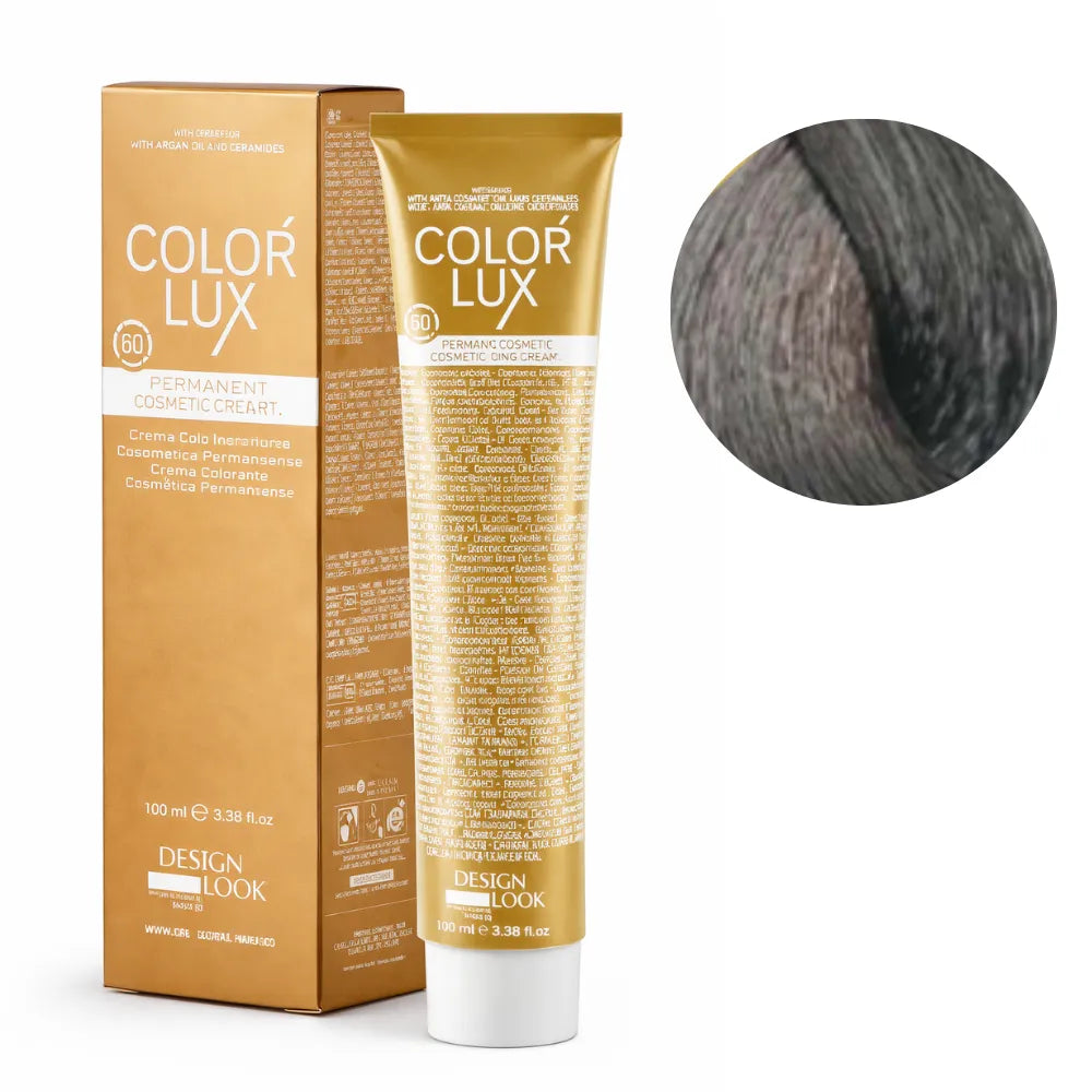 Color Lux Ceniza – Crema Colorante Permanente con Keratina y Argán para Cobertura de Canas 100ml