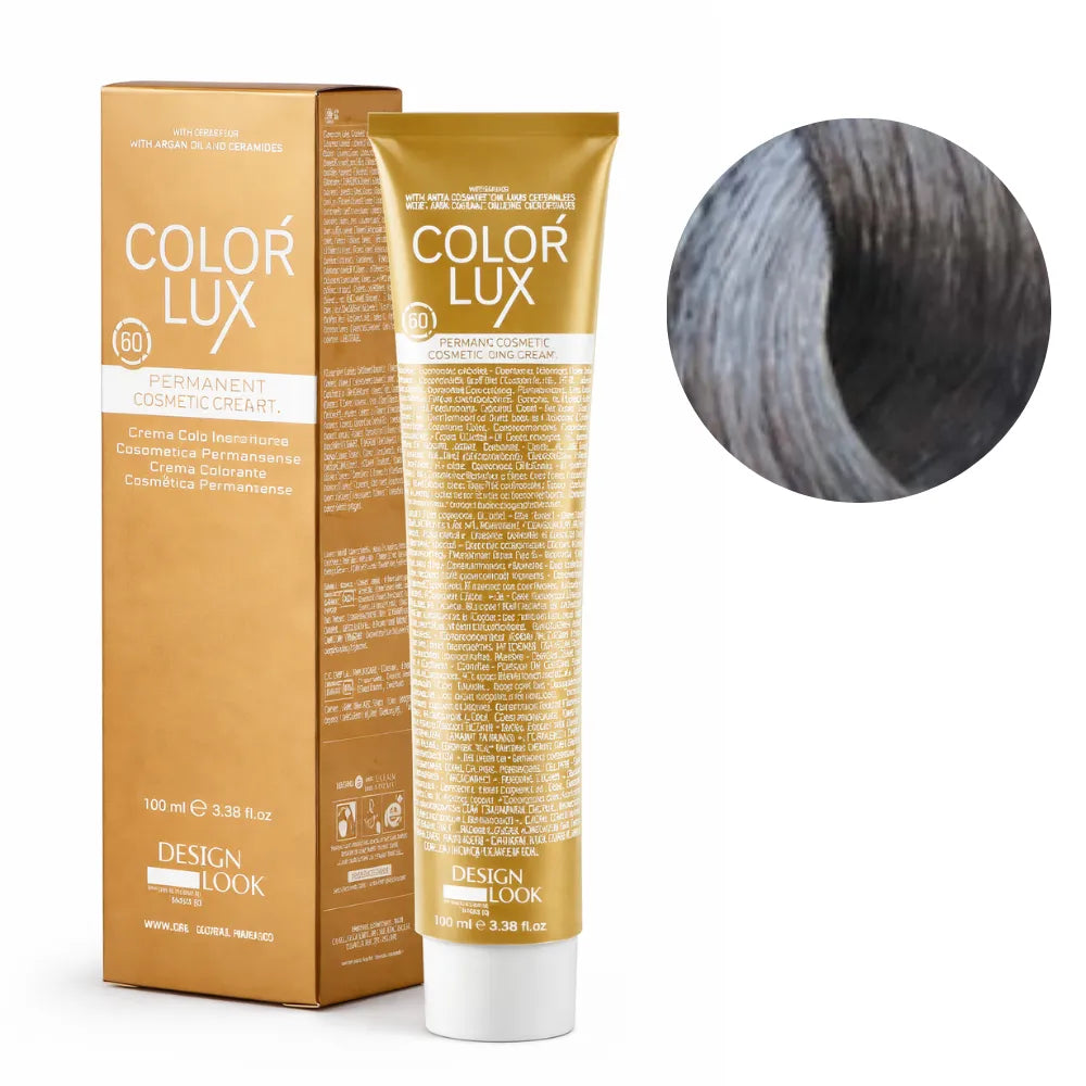 Color Lux Ceniza – Crema Colorante Permanente con Keratina y Argán para Cobertura de Canas 100ml