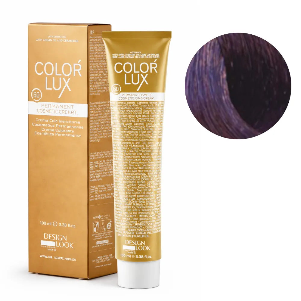 Color Lux Ceniza Violeta – Crema Colorante Permanente con Keratina y Argán para Cobertura de Canas 100ml
