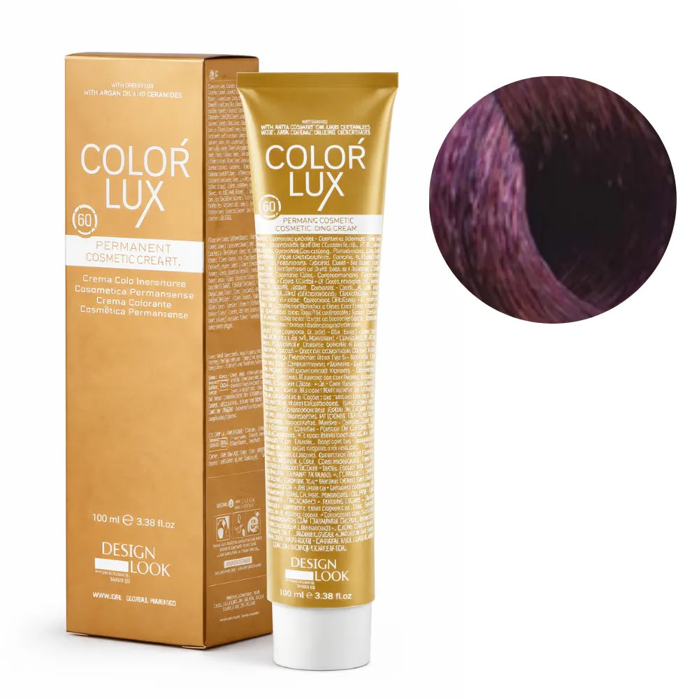 Color Lux Ceniza Violeta – Crema Colorante Permanente con Keratina y Argán para Cobertura de Canas 100ml
