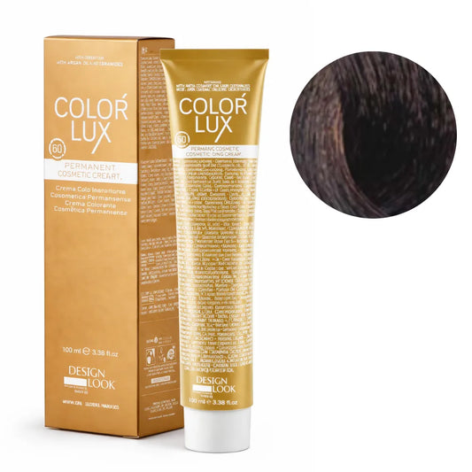 Color Lux Chocolate – Crema Colorante Permanente con Keratina y Argán para Cobertura de Canas 100ml