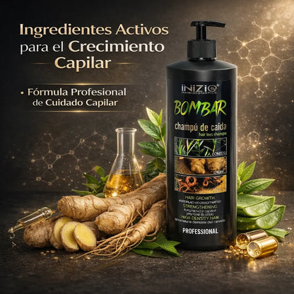Inizia Bombar Champú Preventivo de Caída – Fortalece y Revitaliza el Cabello