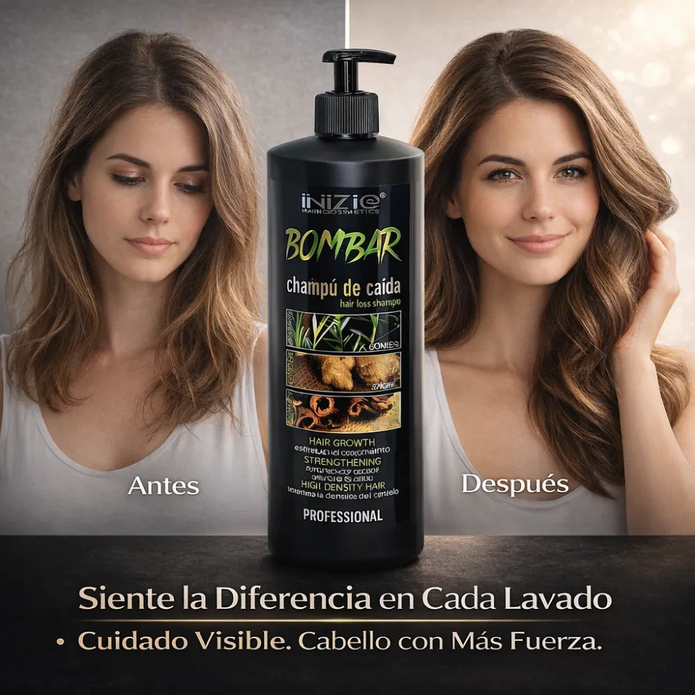Inizia Bombar Champú Preventivo de Caída – Fortalece y Revitaliza el Cabello