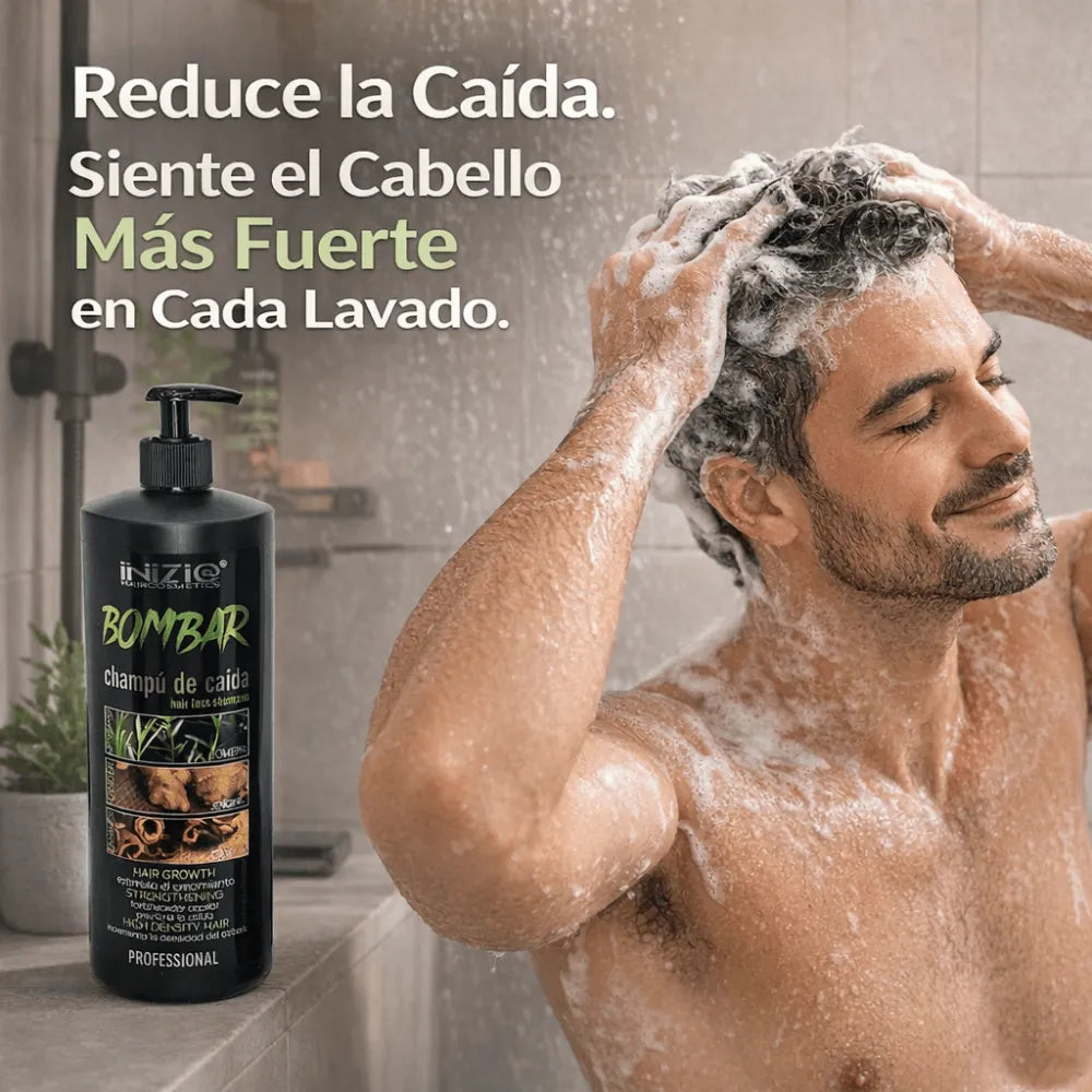 Inizia Bombar Champú Preventivo de Caída – Fortalece y Revitaliza el Cabello