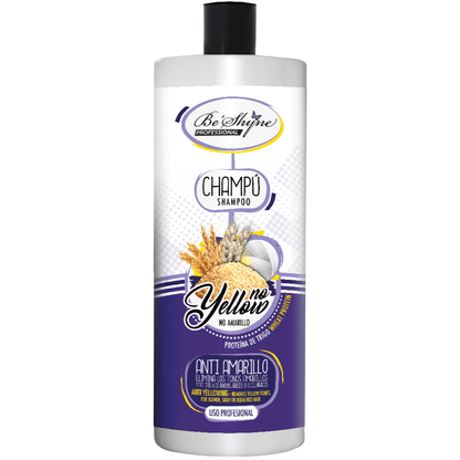 Be’Shyne – Champú Anti Yellow neutralizador para rubios y grises con proteína de trigo 1L