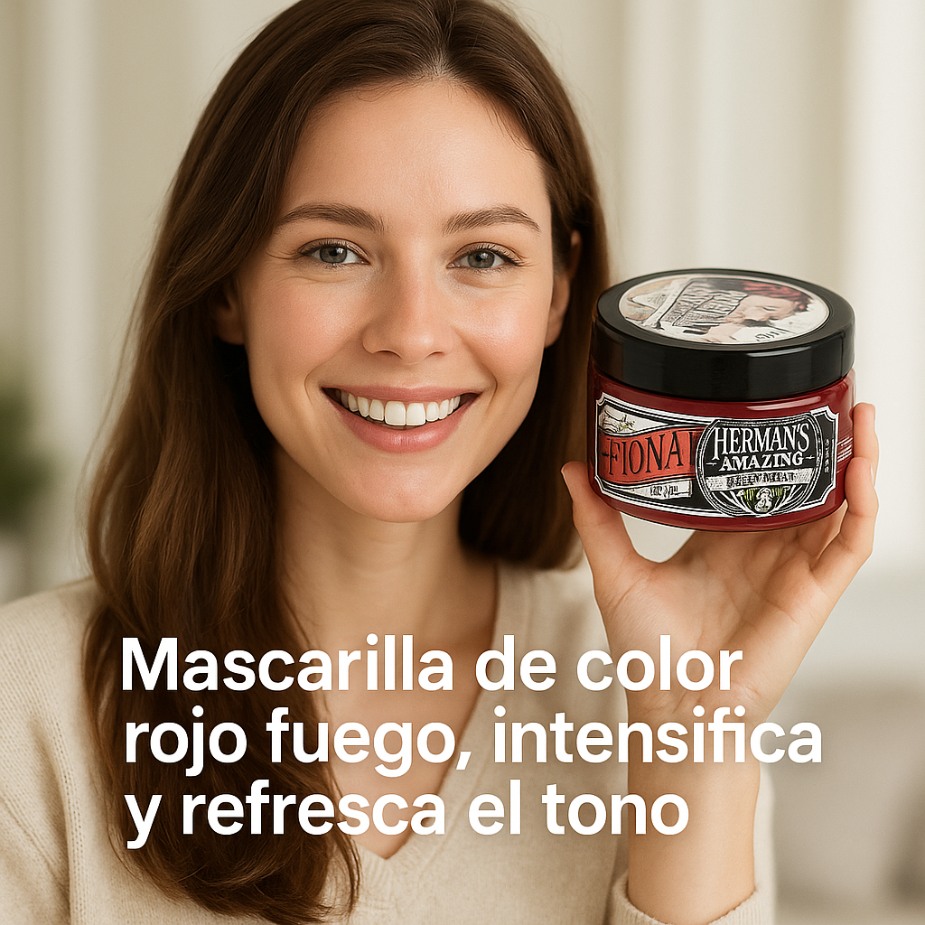 Herman’s Amazing – Mascarilla de color rojo fuego, intensifica y refresca el tono | 125 ml
