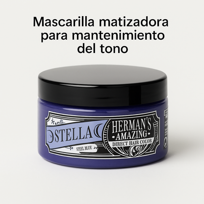 Herman’s Amazing – Mascarilla de color Stella Steel Blue para intensificar tonos fríos 125 ml