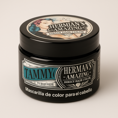 Herman’s Amazing – Mascarilla de color Tammy Turquoise para cabello 125 ml