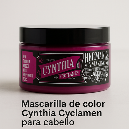 Herman’s Amazing – Mascarilla de color Cynthia Cyclamen para cabello 125ml