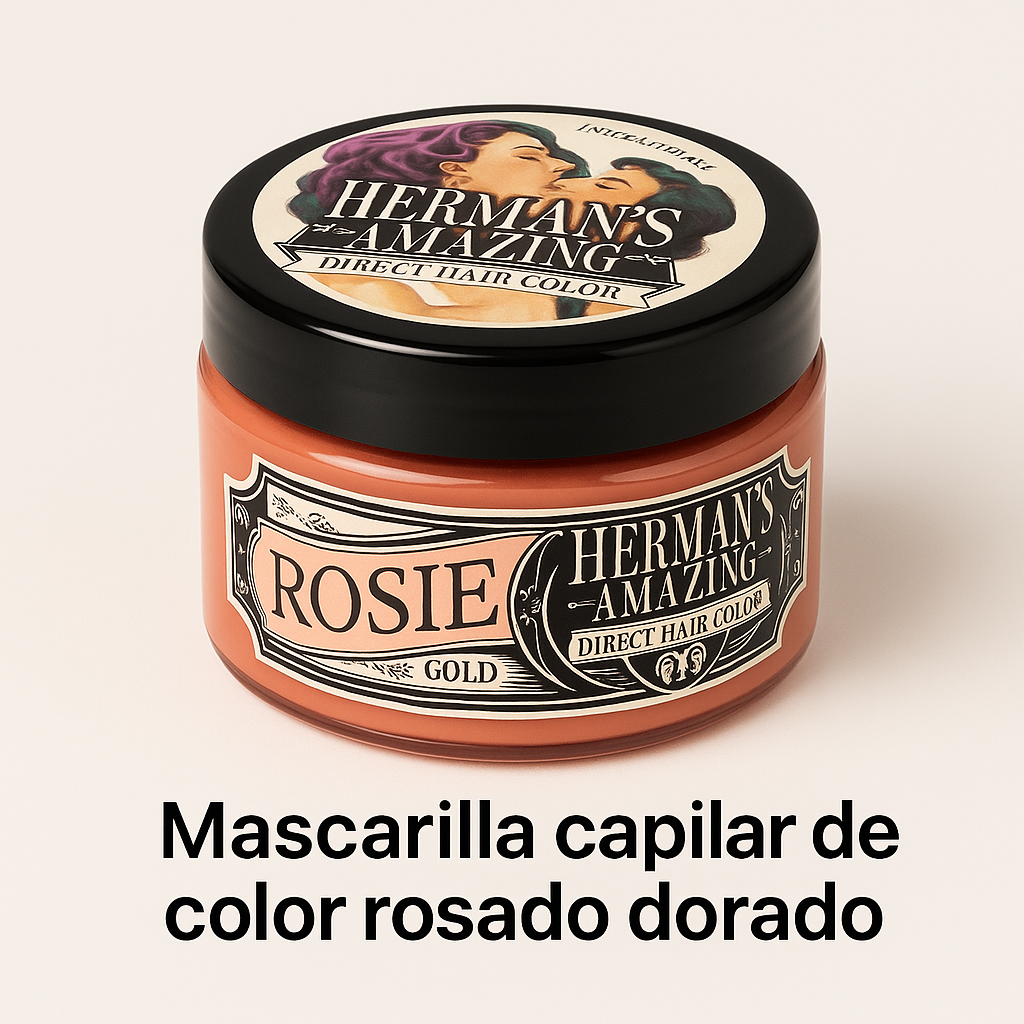 Herman’s Amazing – Mascarilla de color Rosie Gold, tono rosado dorado, 125 ml