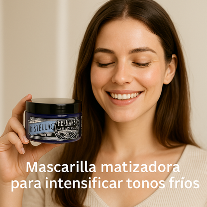 Herman’s Amazing – Mascarilla de color Stella Steel Blue para intensificar tonos fríos 125 ml