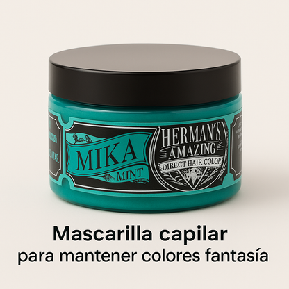 Herman’s Amazing – Mascarilla de color Mika Mint para mantener colores fantasía 125ml