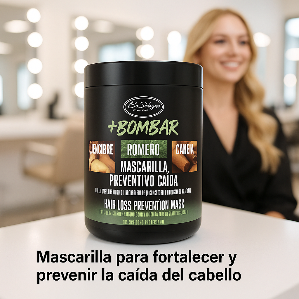 Be’Shyne® - Mascarilla Bombar con Bambú y Jengibre para Cabello con Caída 1L