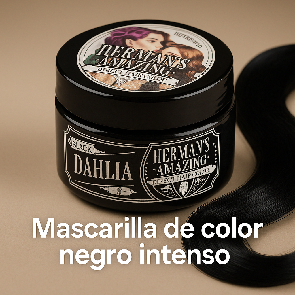 Herman's Amazing – Mascarilla color Black Dahlia, negro intenso 125 ml