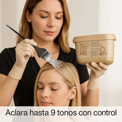 Schwarzkopf Professional – Decolorante en Polvo Premium Lift 9+ profesional, aclara hasta 9 tonos, 450 g